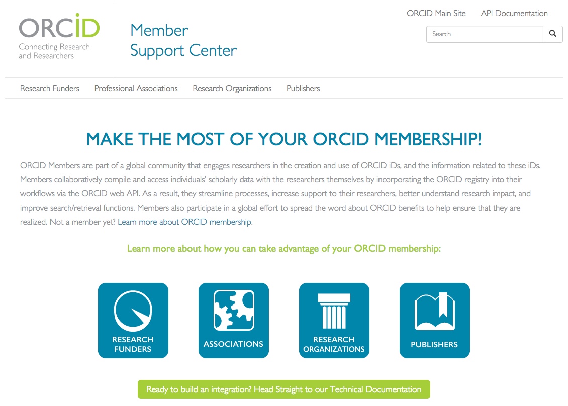 Captura de pantalla del Centro de soporte para miembros