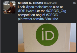 Tweet by Mikeal Elbaek on Denmark ORCID registration competition
