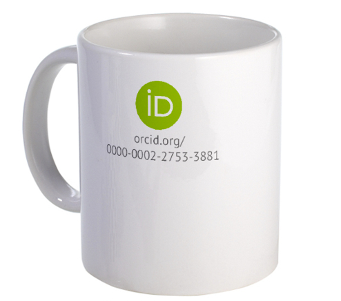 Coffee Mug with ORCID logo and ID