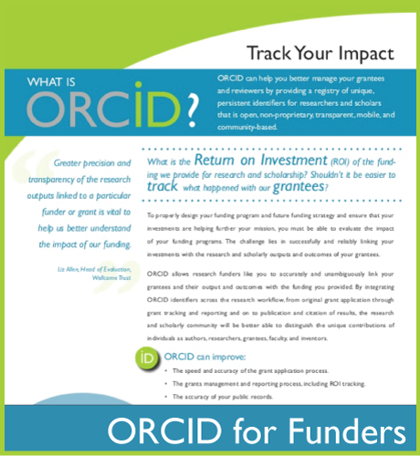 ORCID 資金提供者のためのチラシ