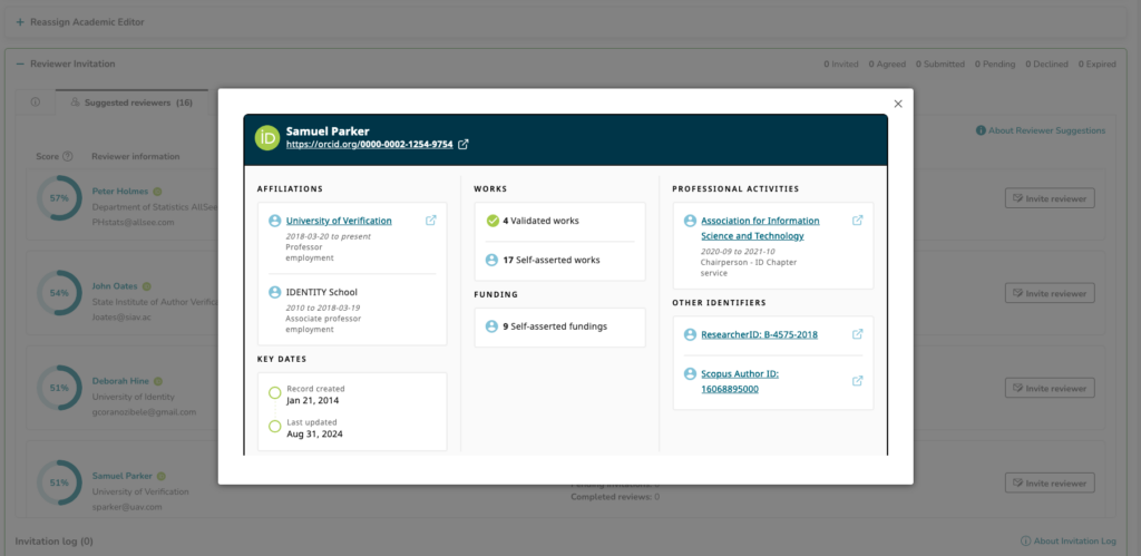 Record Summary in the Research Exchange Review